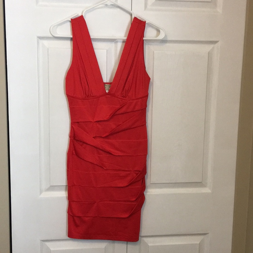 Red bodycon mini dress NWOT